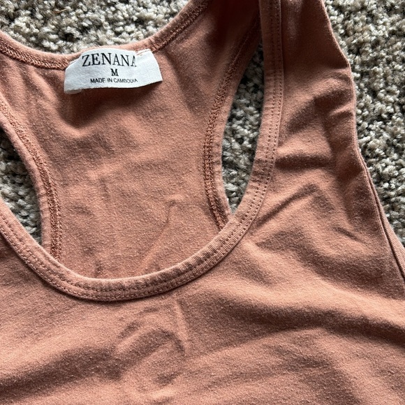 Zenana Pink Peach Tank Top medium summer - Picture 2 of 3